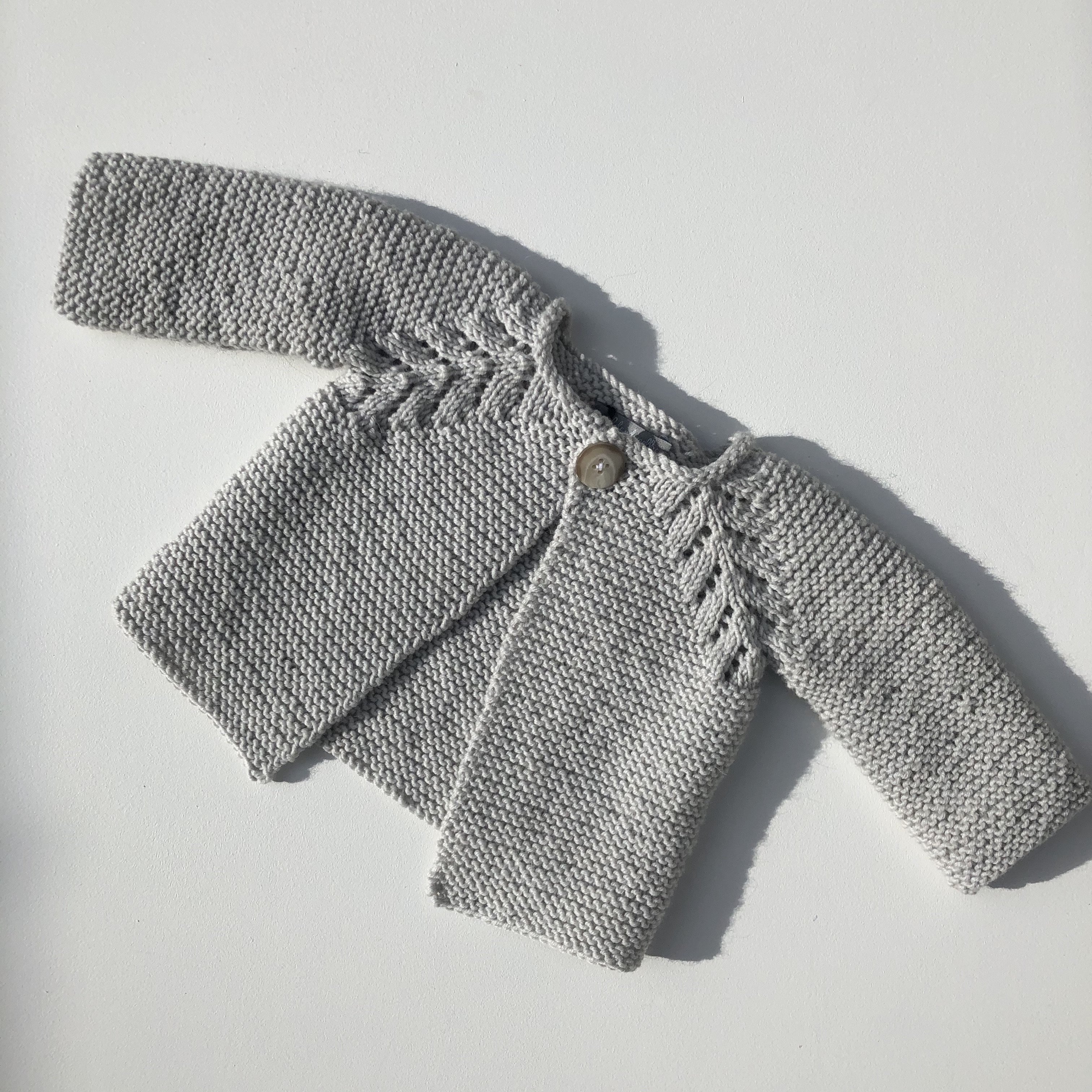 Knitted Wool Baby Cardigan / Grey