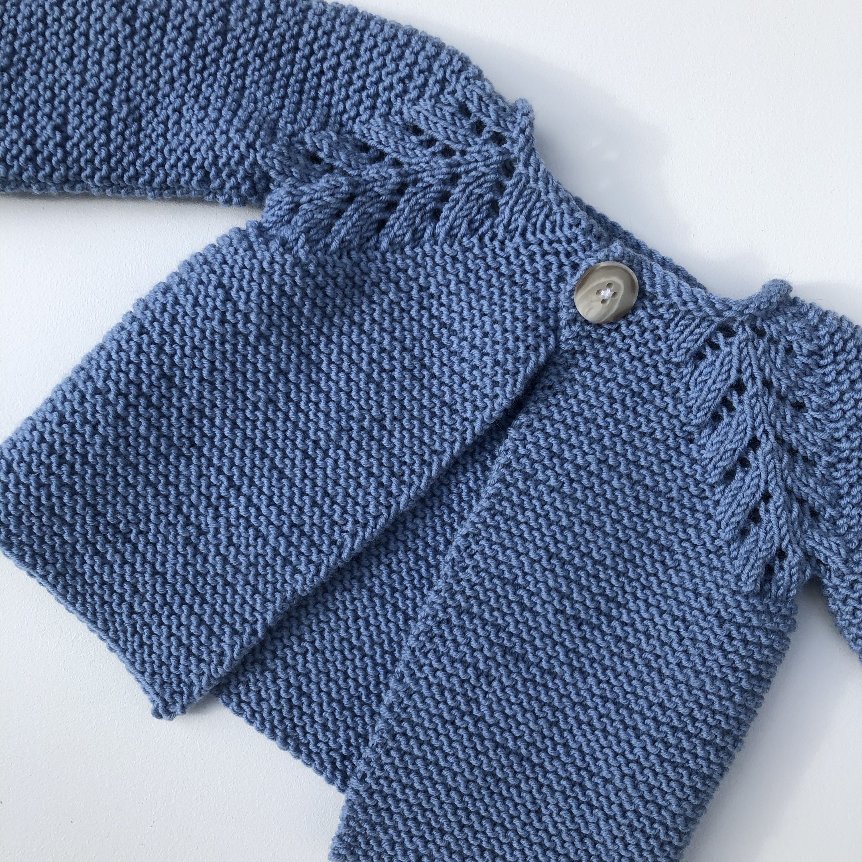 Knitted Wool Baby Cardigan / Blue