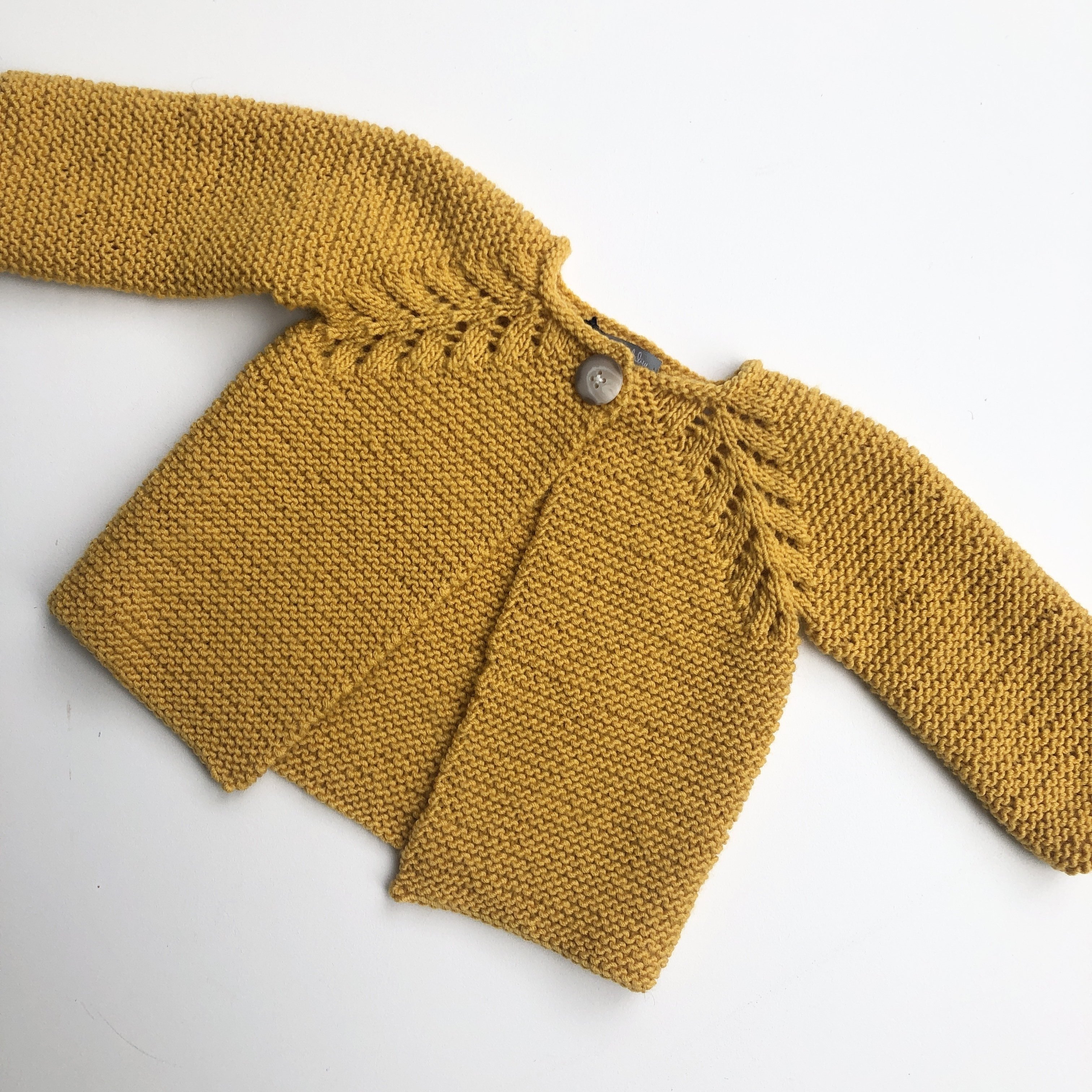 Knitted Wool Baby Cardigan / Butterscotch