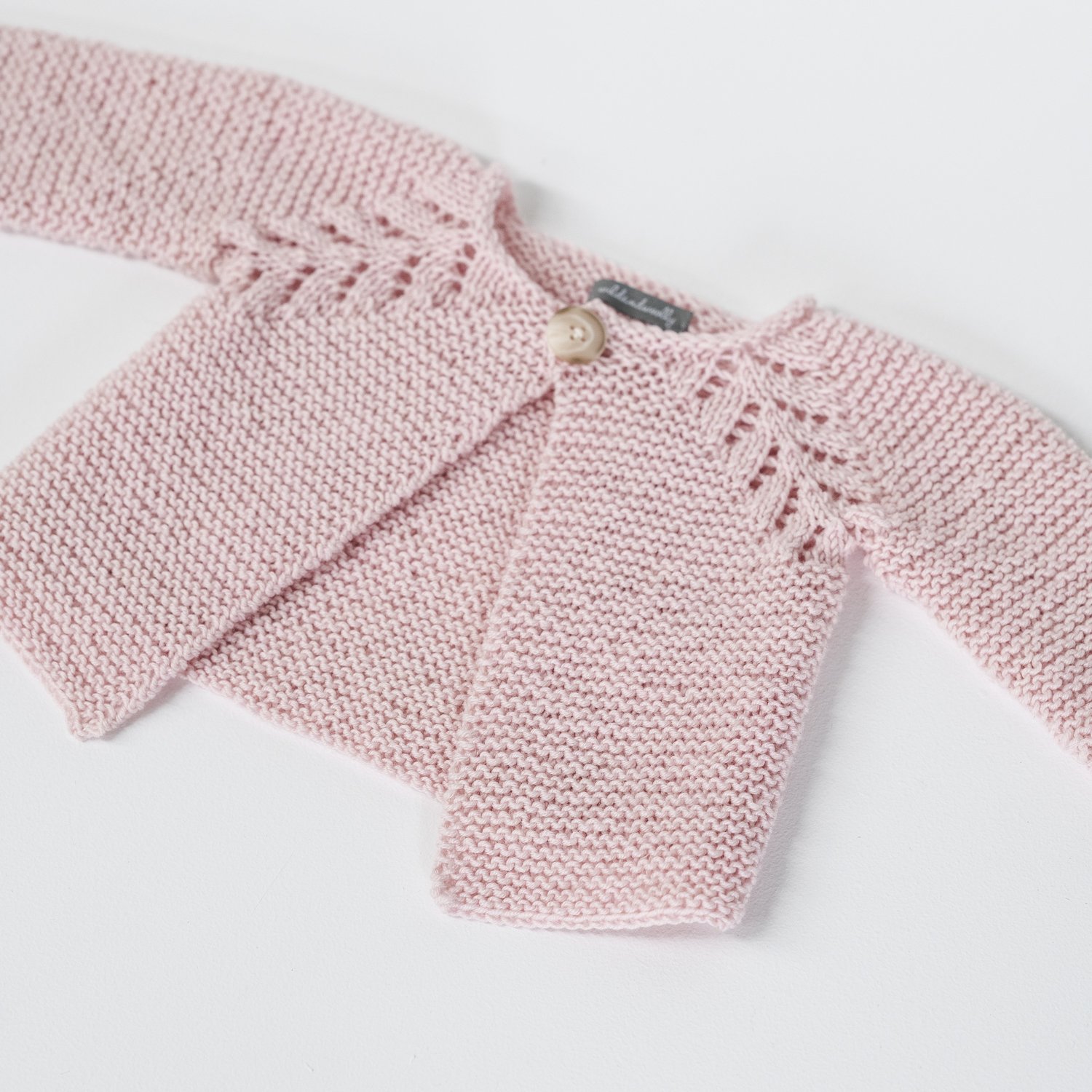 Knitted Wool Baby Cardigan / Pink