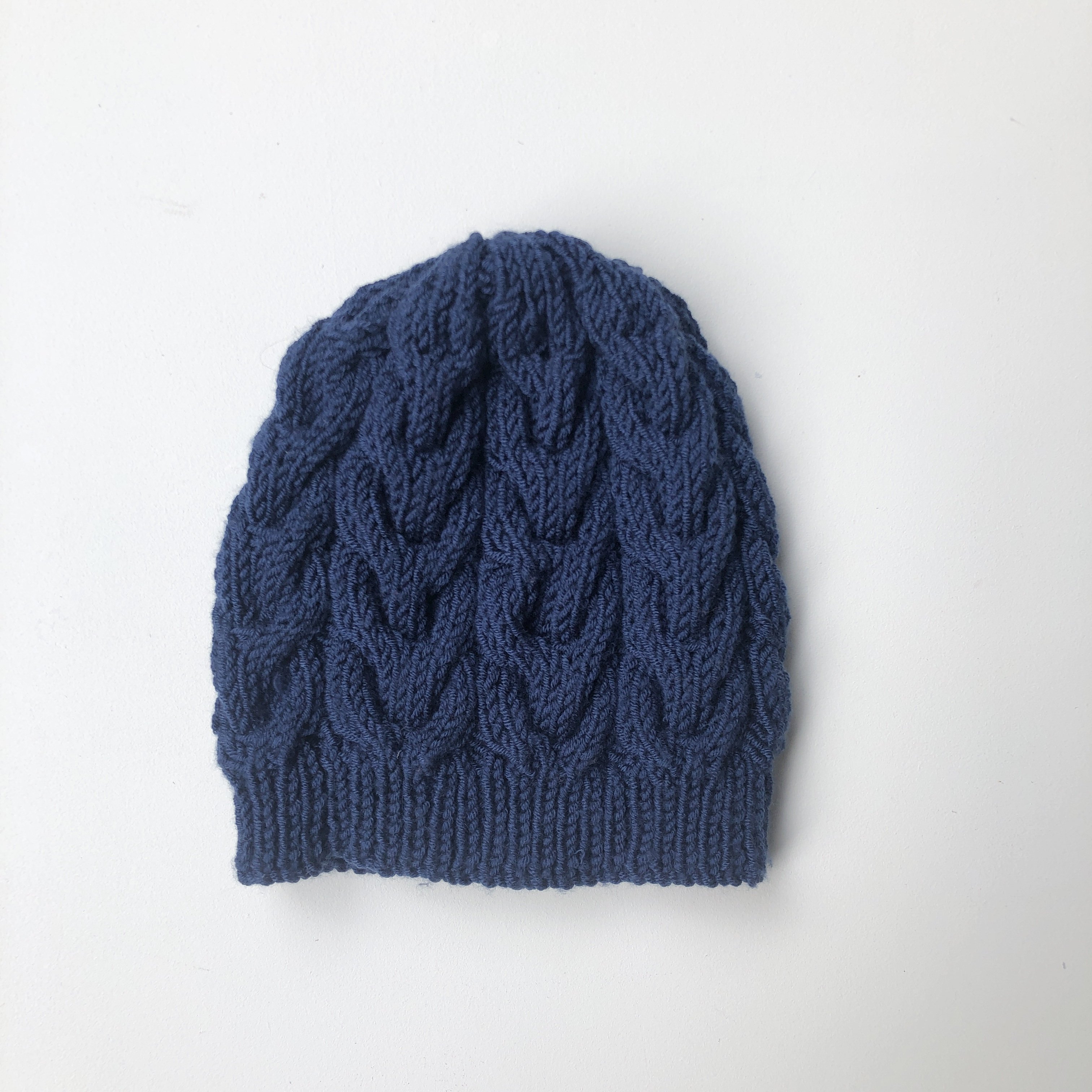 Knitted Wool Beanie / Mid Navy