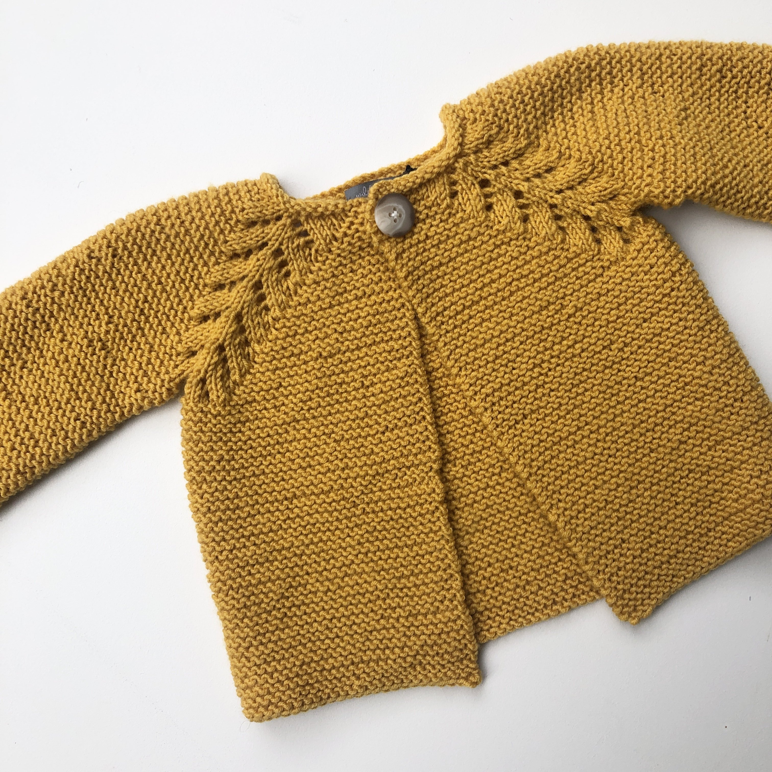 Knitted Wool Baby Cardigan / Butterscotch