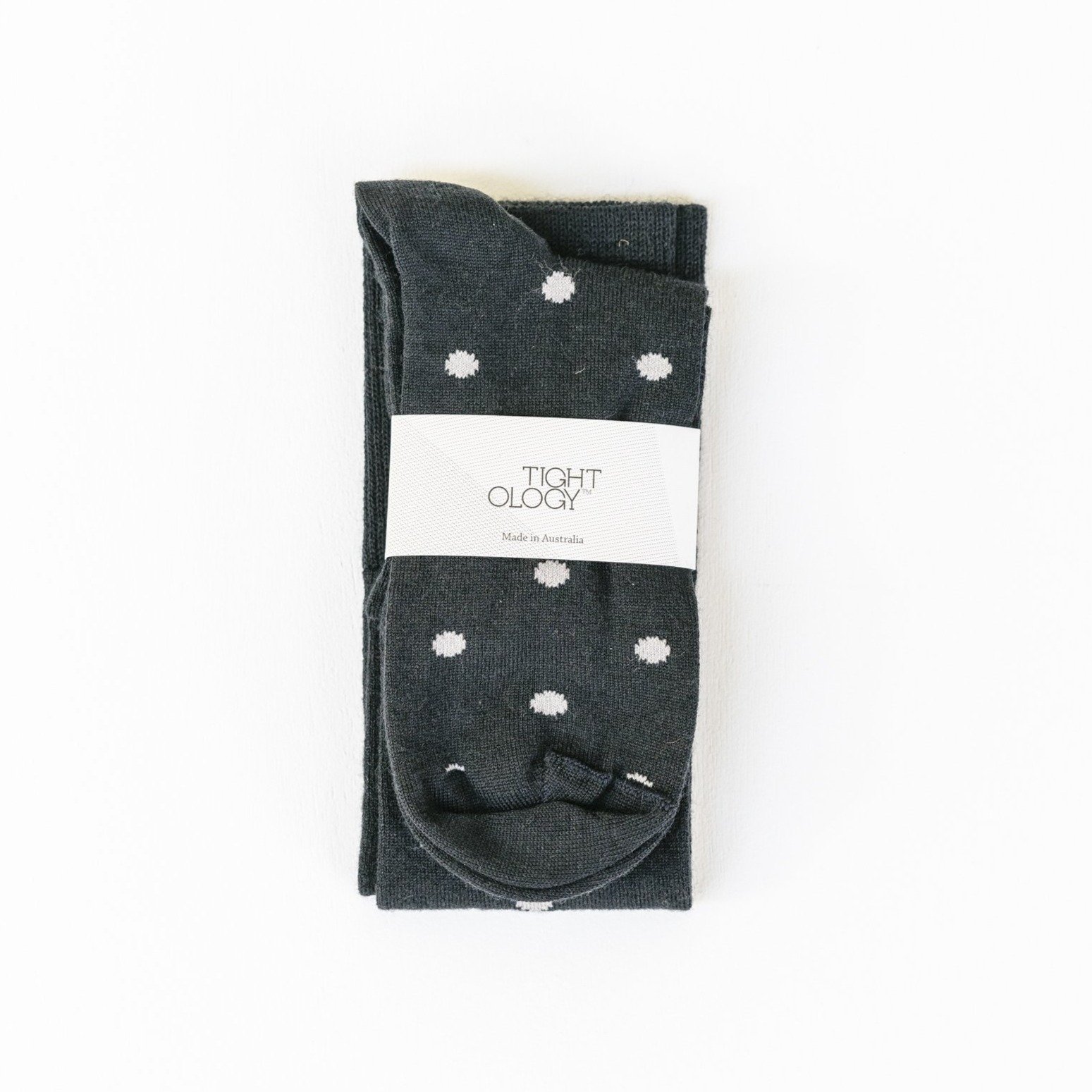 Dotty Knee Length Wool Socks / Midnight